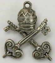 Rome, Italy - Vatican City Keys Vintage Silver Charm